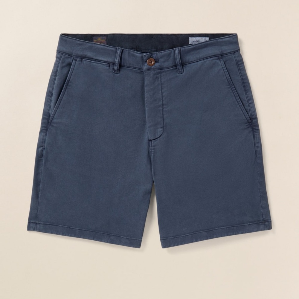 Faherty Coastline Blue Chino Shorts